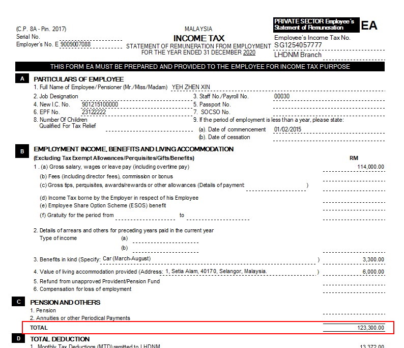 Malaysia personal income tax rate