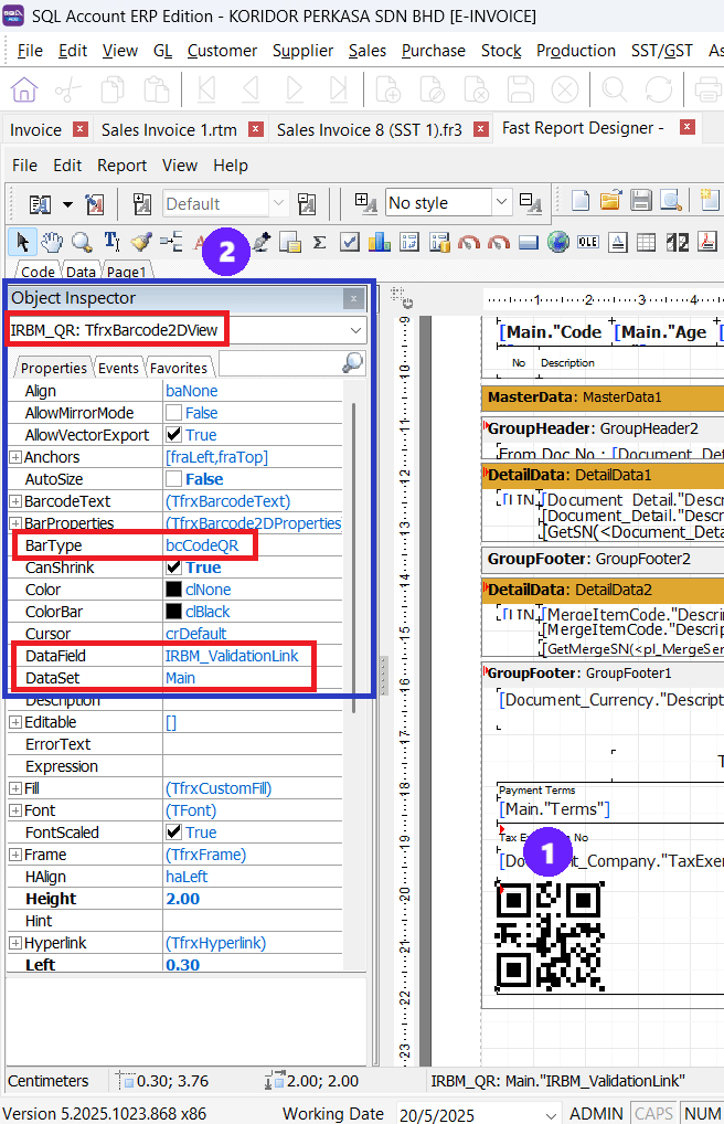Capture LHDN QR Code to display in Fast Report - Step 6